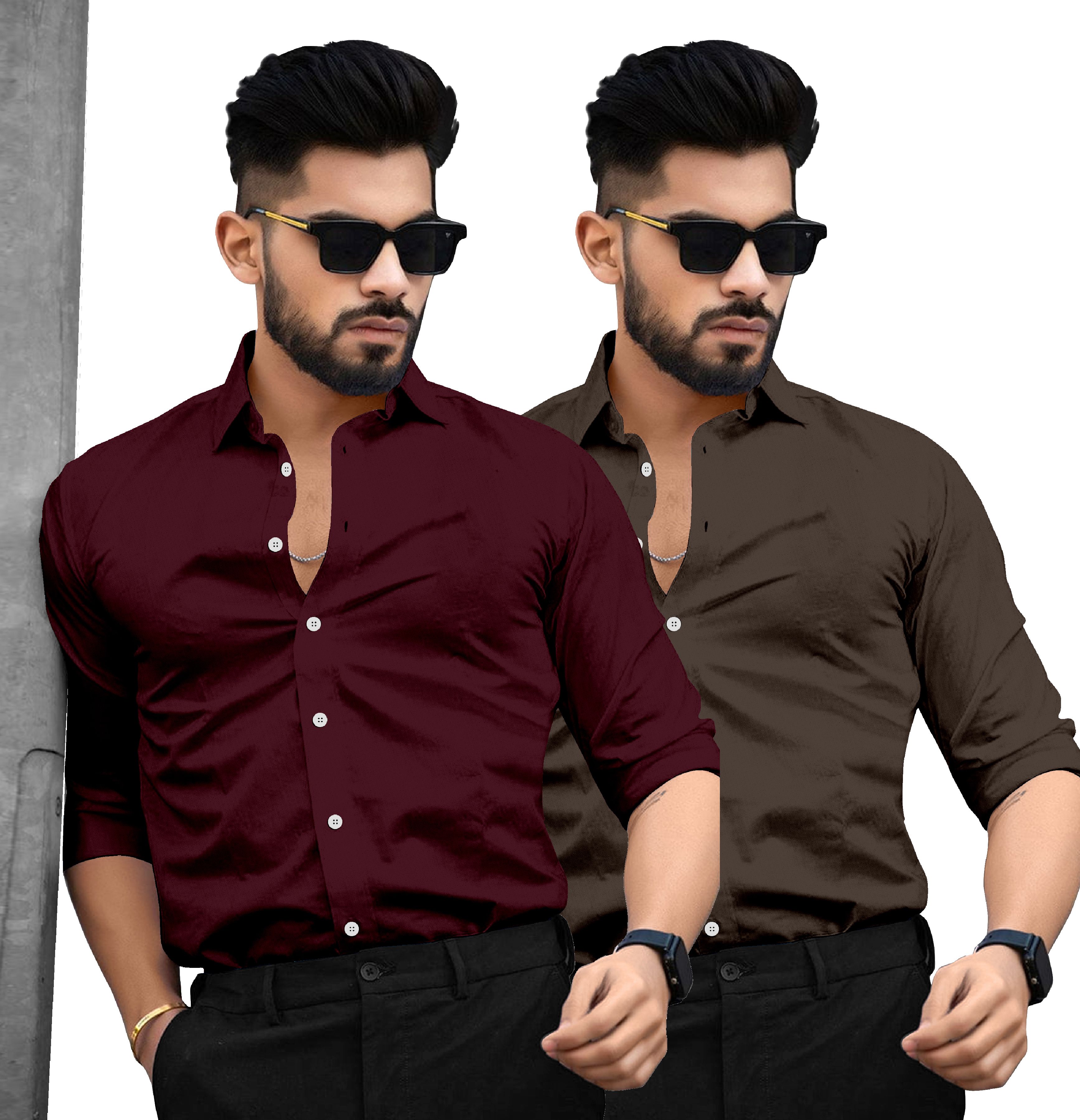 saadiwala Men Regular Fit Solid Cut Away Collar Casual Shirt-picture-13