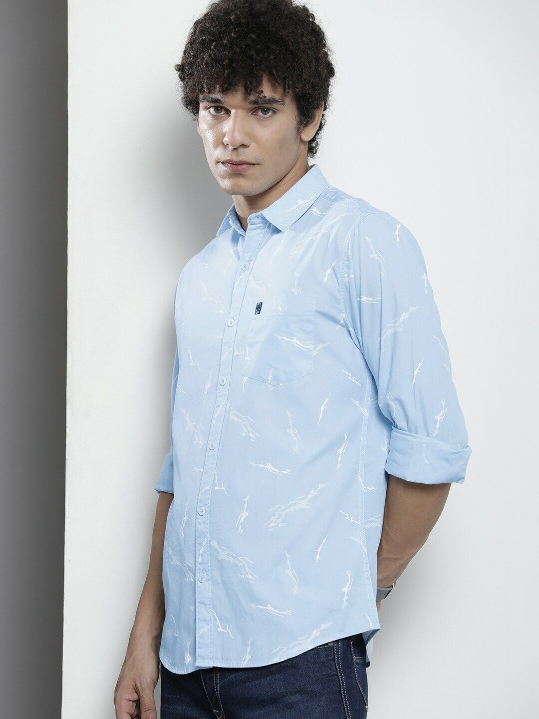 the indian garage co. Men Slim Fit Printed Spread Collar Casual Shirt-picture-21