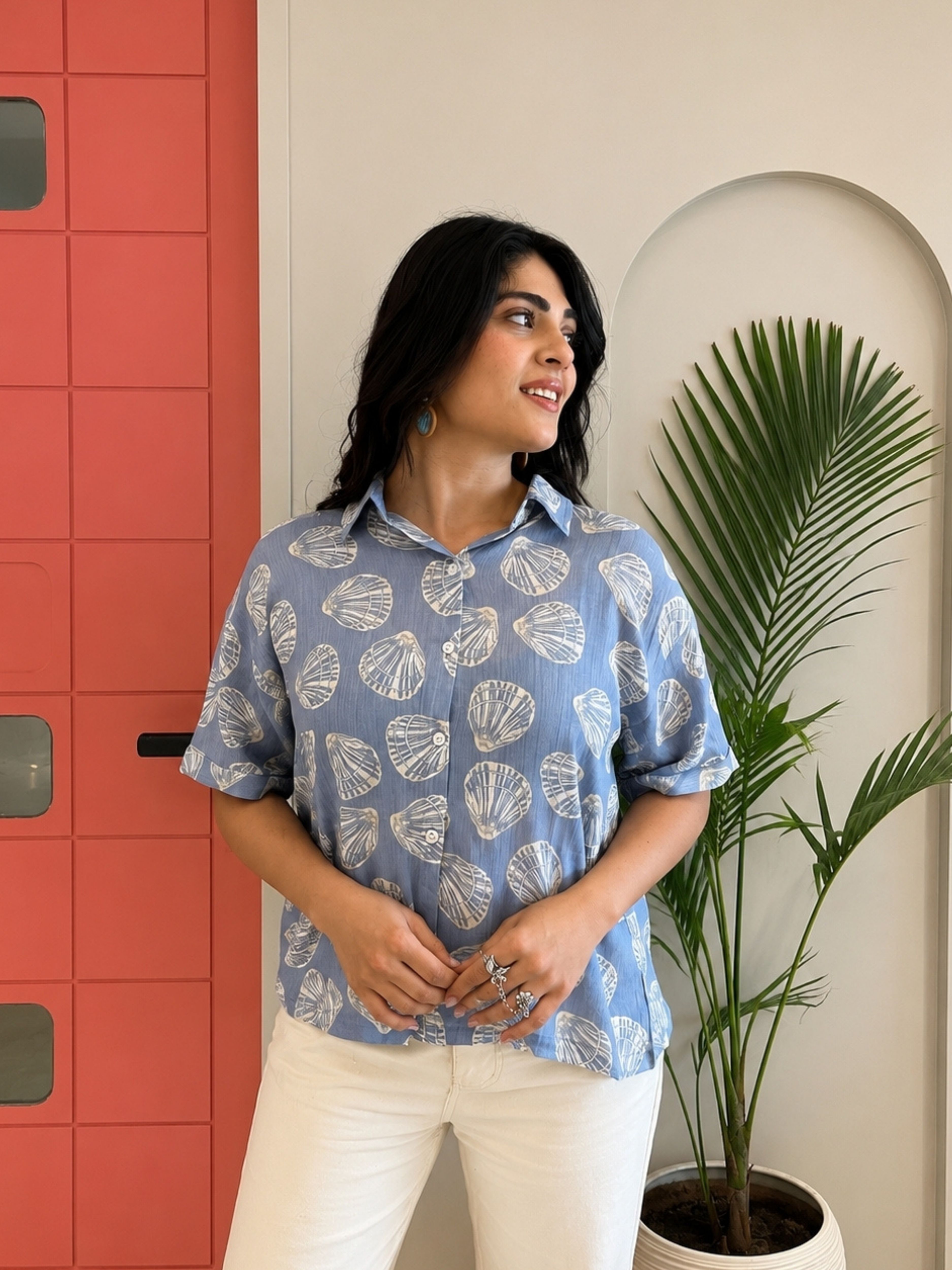 maaesa Women Regular Fit Printed Spread Collar Casual Shirt-picture-12