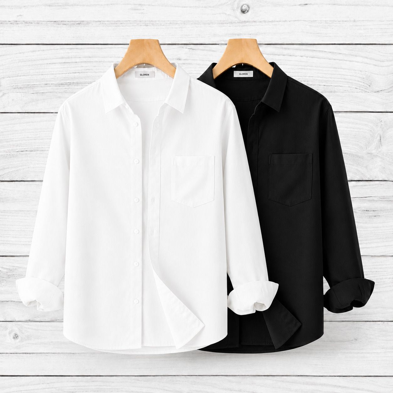 gloren Men Regular Fit Solid Spread Collar Casual Shirt-picture-24