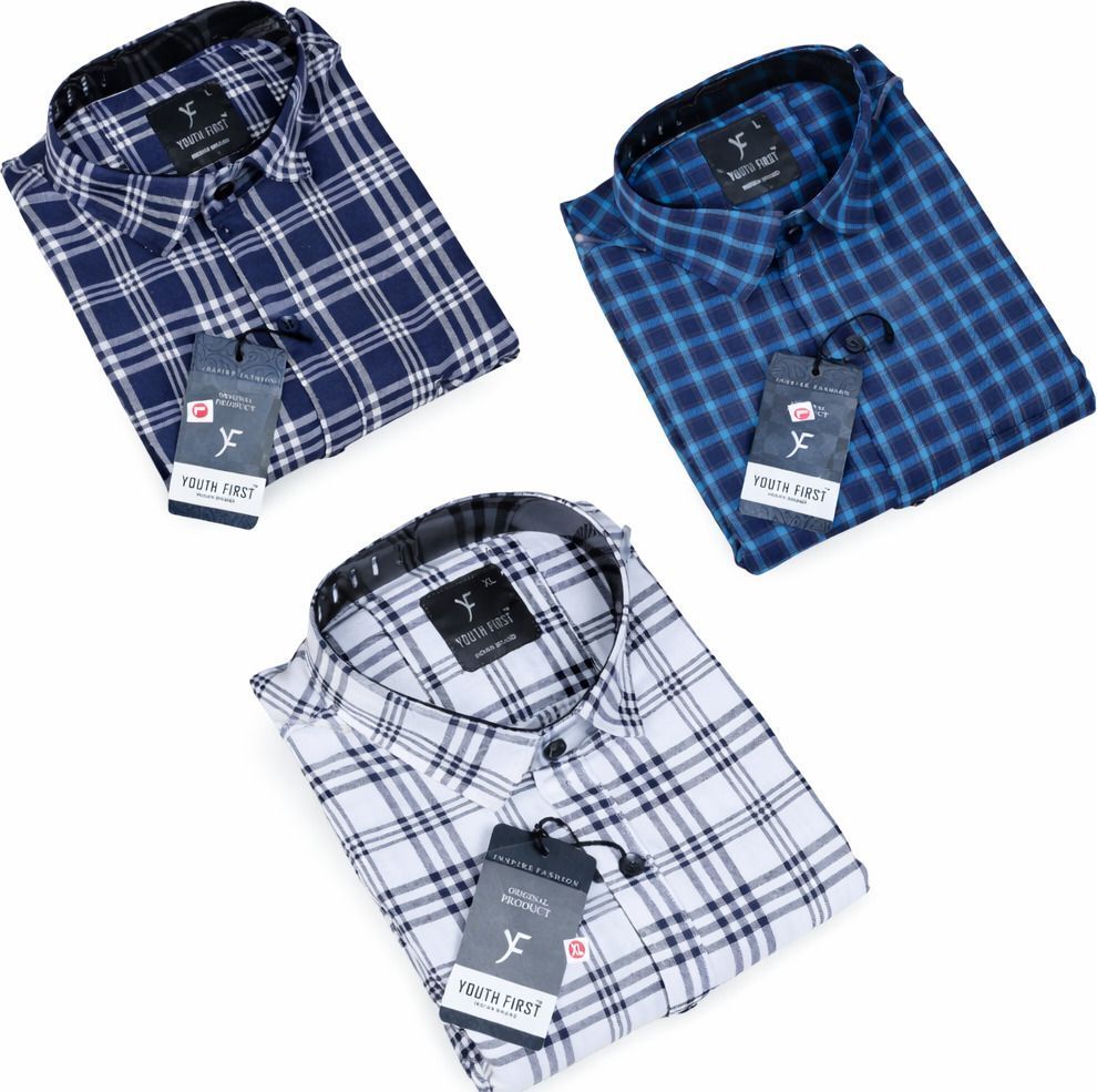 flipkart smartbuy Men Regular Fit Checkered Spread Collar Casual Shirt-picture-16