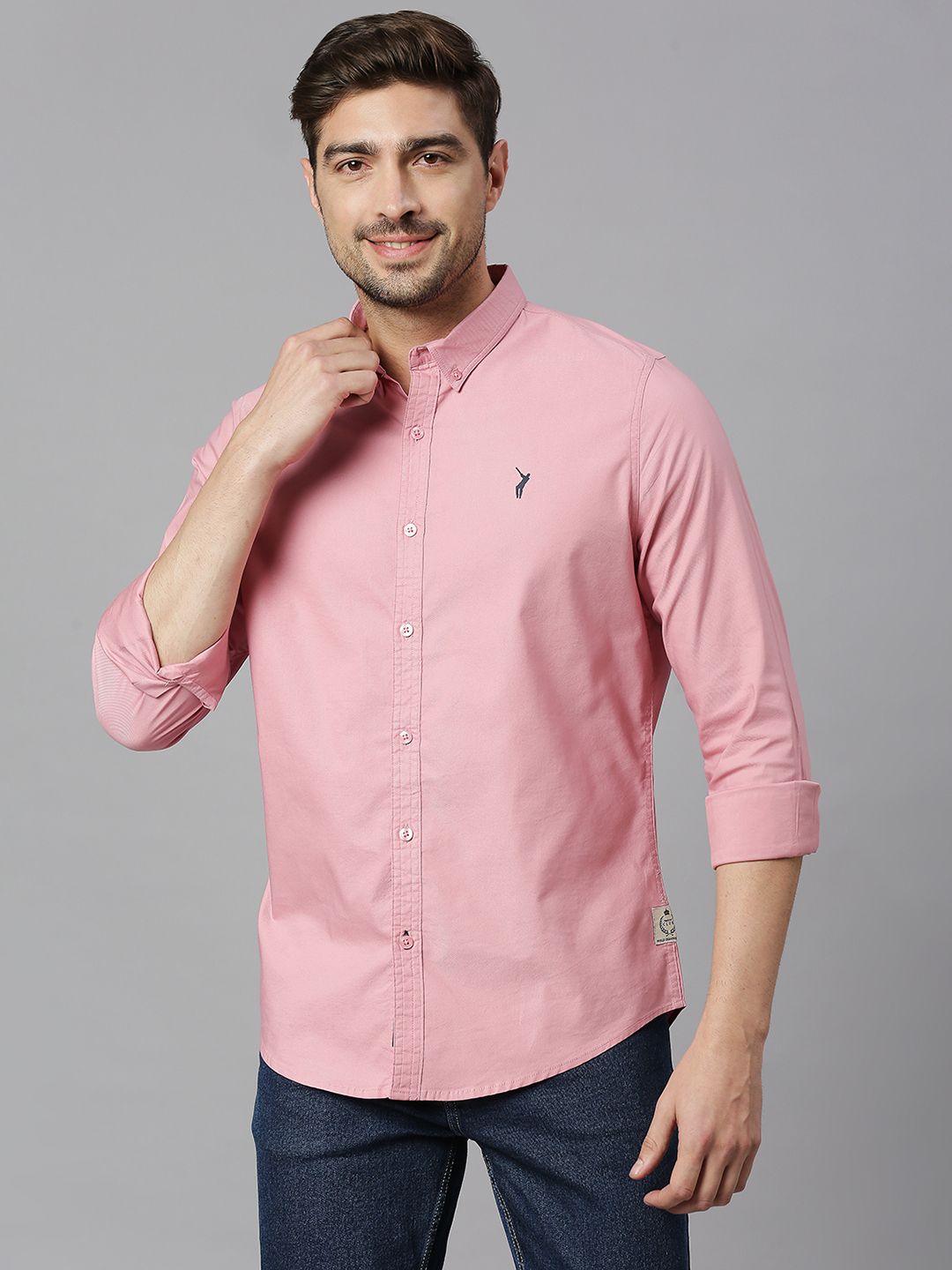 thomas scott Men Slim Fit Solid Button Down Collar Casual Shirt-picture-27