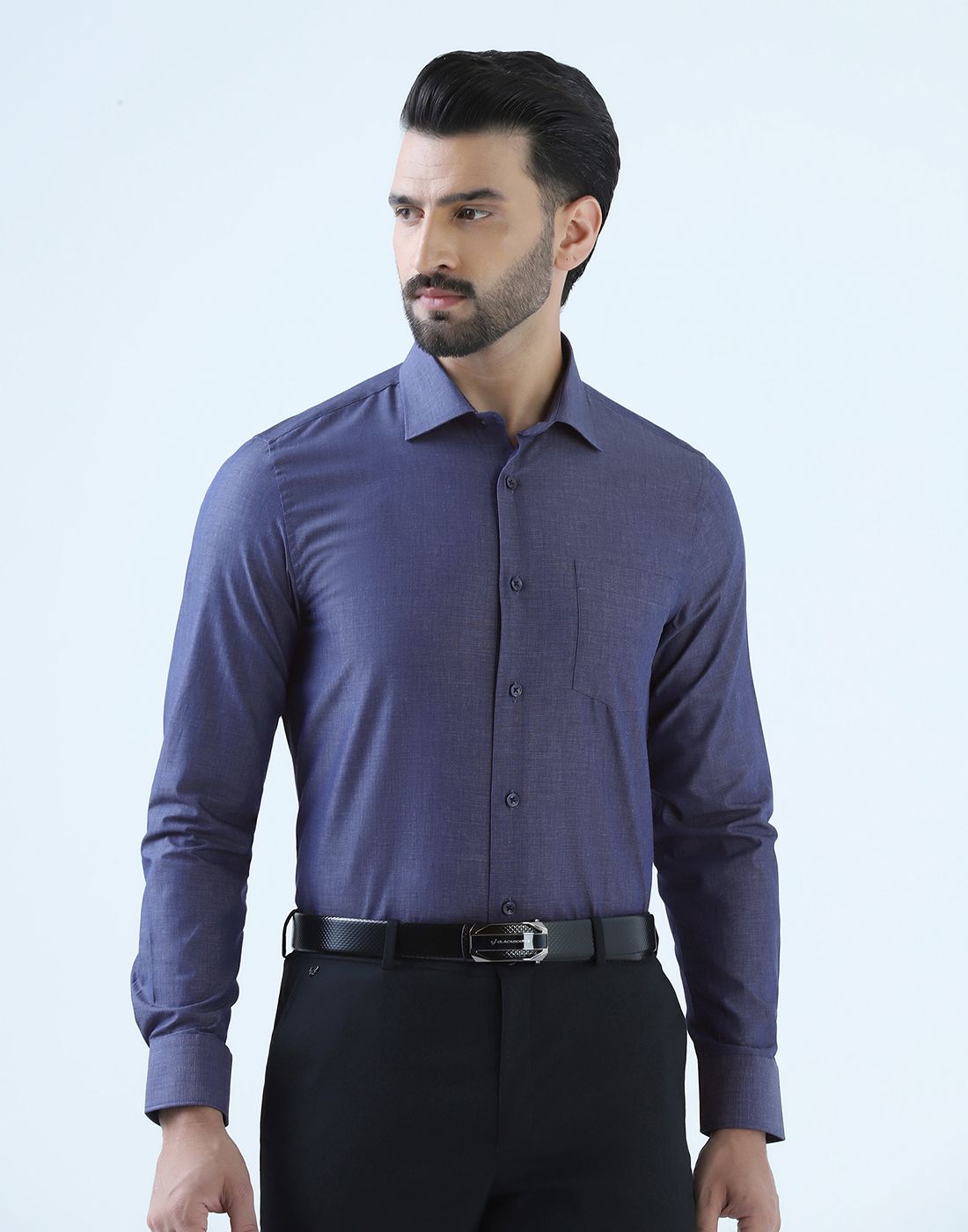 blackberrys Men Slim Fit Self Design Cut Away Collar Formal Shirt-picture-11