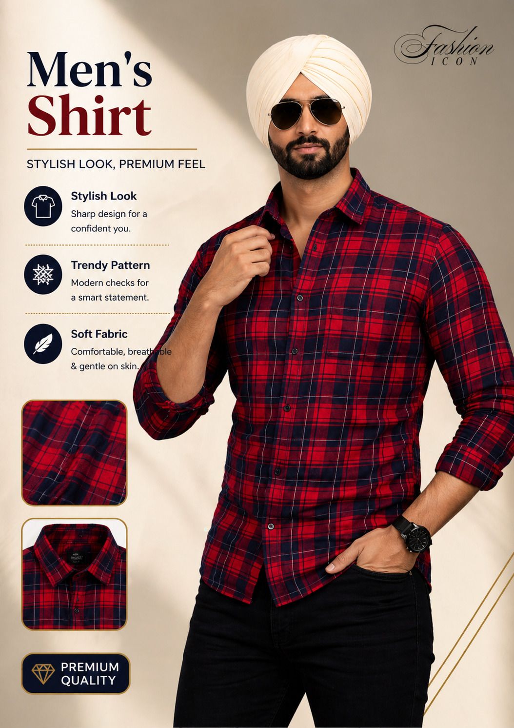 marc luarente Men Regular Fit Checkered Spread Collar Casual Shirt-picture-18