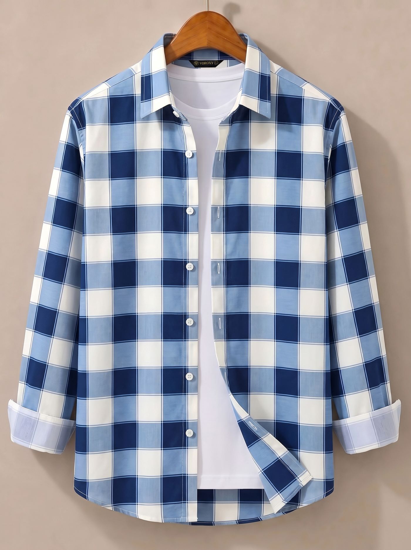 voroxy Men Regular Fit Checkered Spread Collar Casual Shirt-picture-18