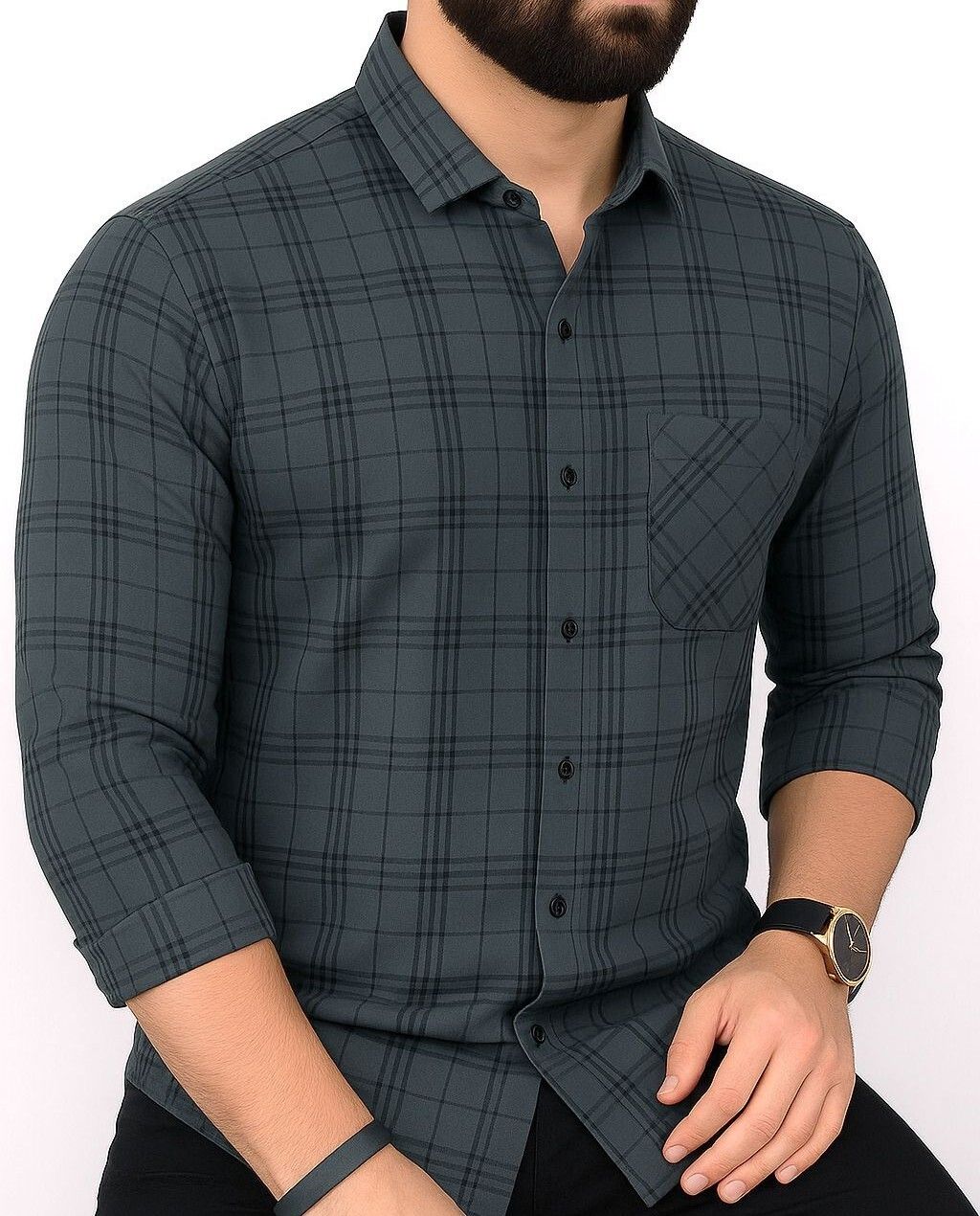 surhi Men Regular Fit Checkered Spread Collar Casual Shirt-picture-28