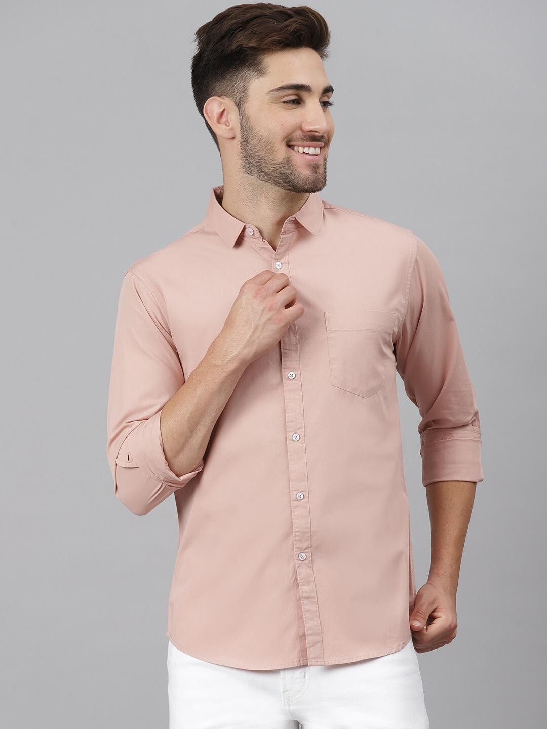 dennis lingo Men Slim Fit Solid Spread Collar Casual Shirt-picture-23