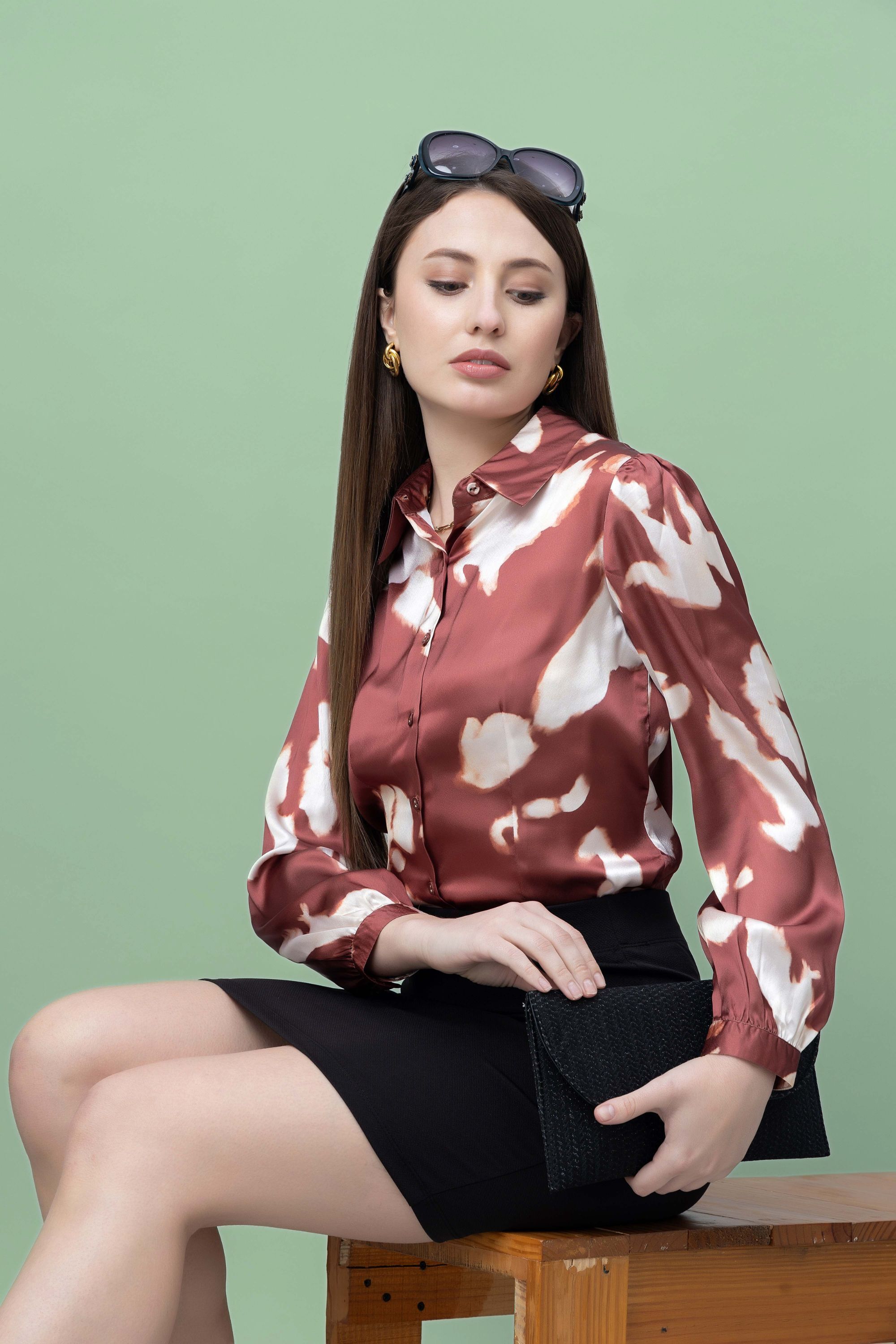 purys Women Regular Fit Printed Spread Collar Casual Shirt-picture-14