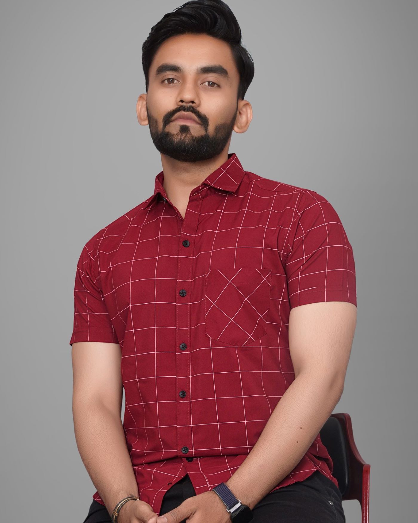 metronaut Men Regular Fit Solid Spread Collar Casual Shirt-picture-17