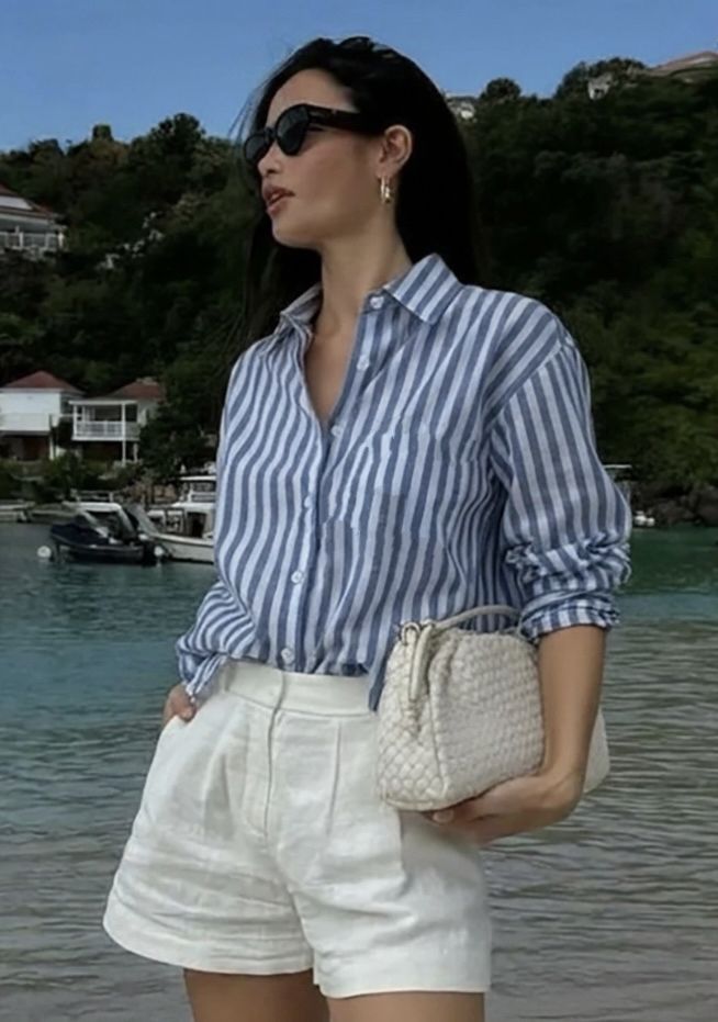 Women Oversized Fit Striped Casual Shirt