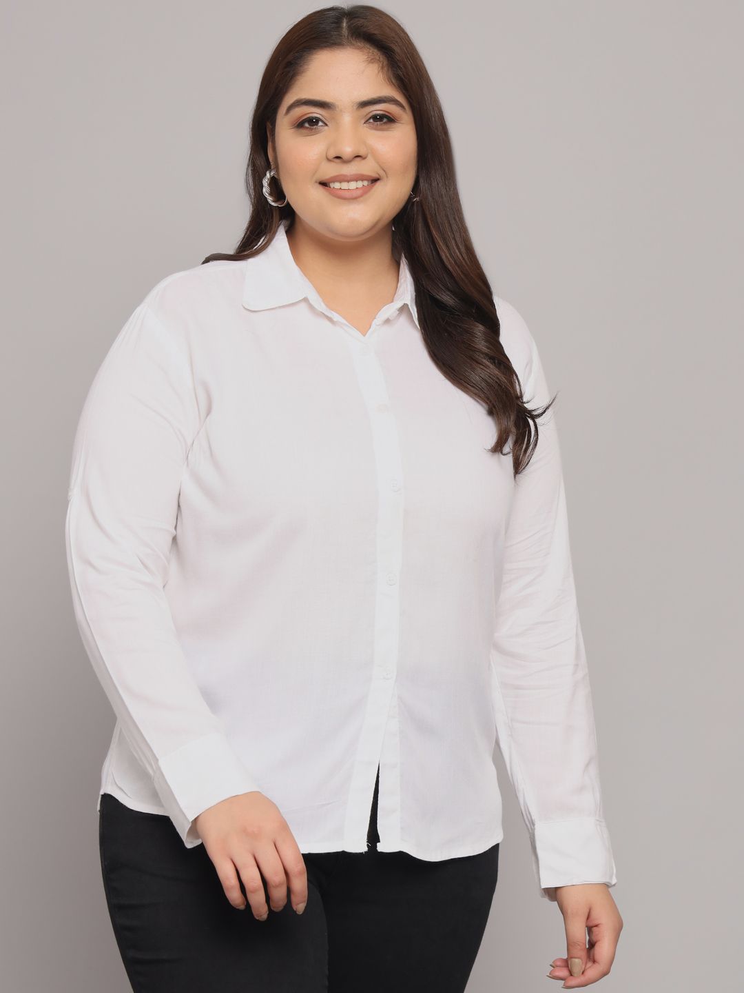 funday fashion Women Regular Fit Solid Spread Collar Casual Shirt-picture-17