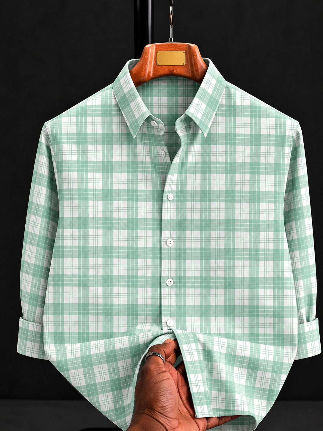 solbiza Men Regular Fit Checkered Slim Collar Casual Shirt-picture-1