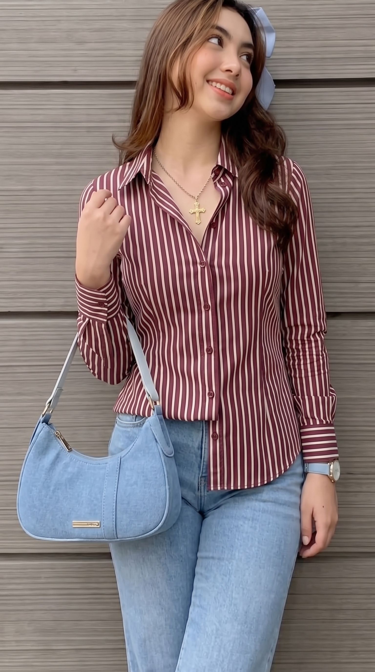 onaya fashion Women Slim Fit Striped Spread Collar Casual Shirt-picture-28