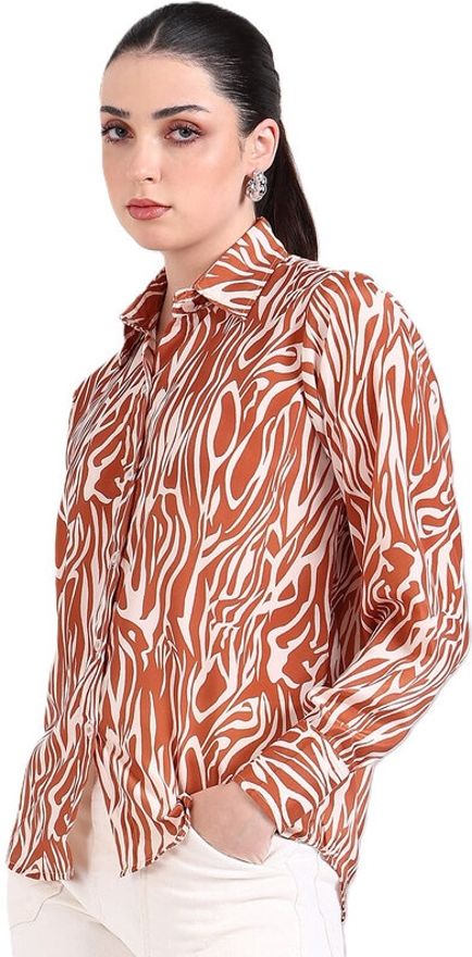 the nari fashion brand Women Regular Fit Solid Ribbed Collar Casual Shirt-picture-42