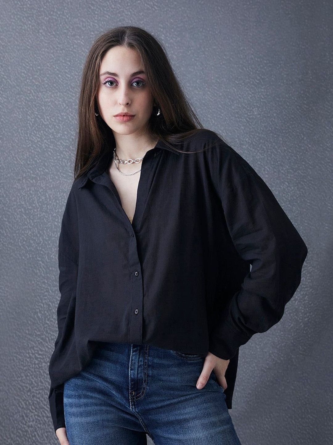 corsica Women Regular Fit Solid Spread Collar Party Shirt-picture-12