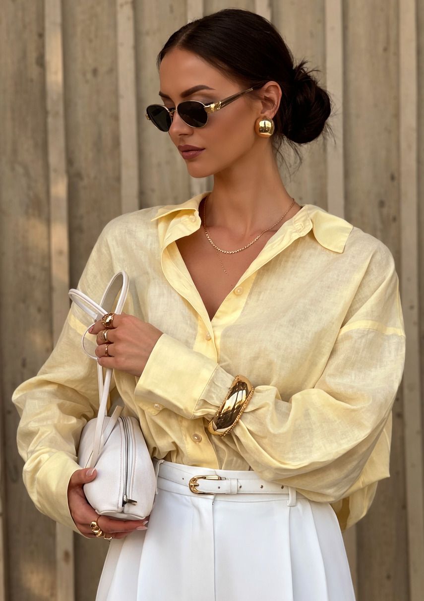 Women Oversized Fit Solid Spread Collar Casual Shirt