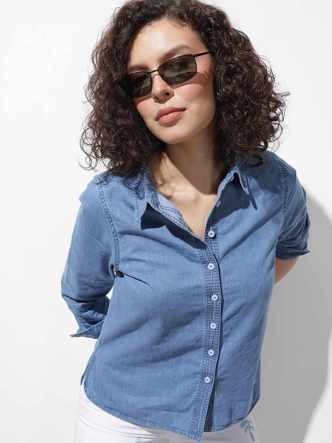 roadster Women Regular Fit Washed Casual Shirt-picture-11