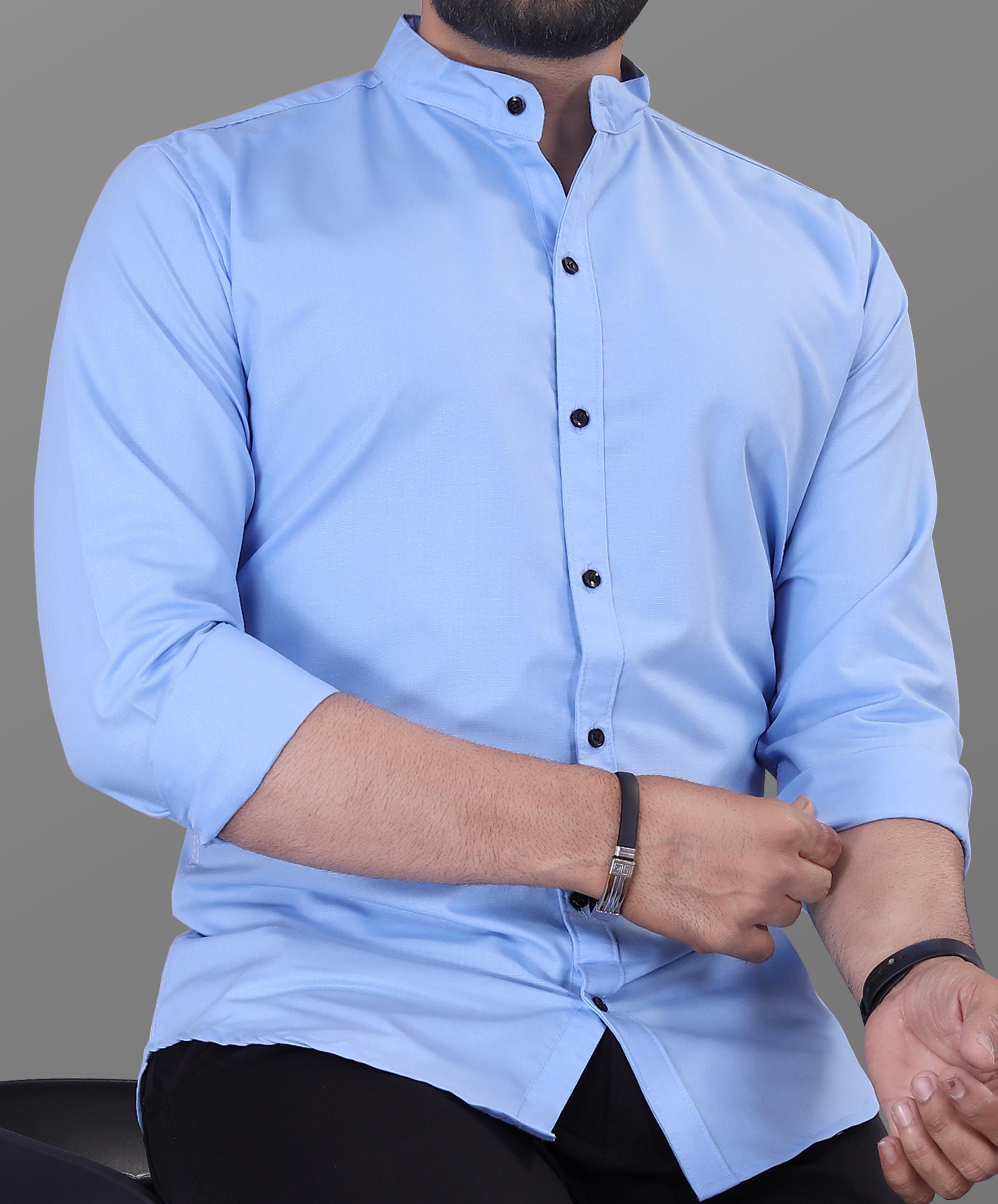 metronaut Men Regular Fit Solid Mandarin Collar Casual Shirt-picture-32
