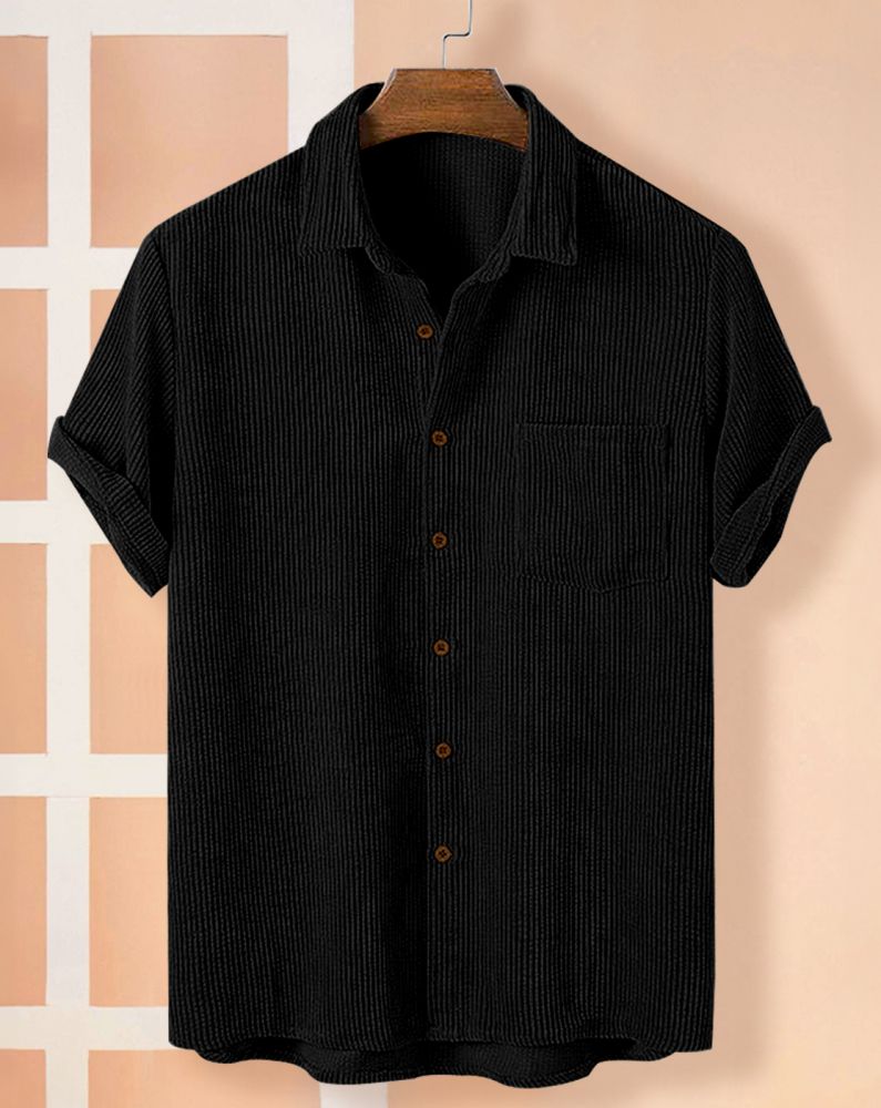 eyebogler Men Regular Fit Self Design Spread Collar Casual Shirt-picture-14