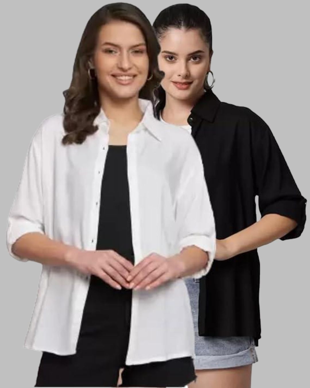 funday fashion Women Oversized Fit Solid Casual Shirt-picture-27