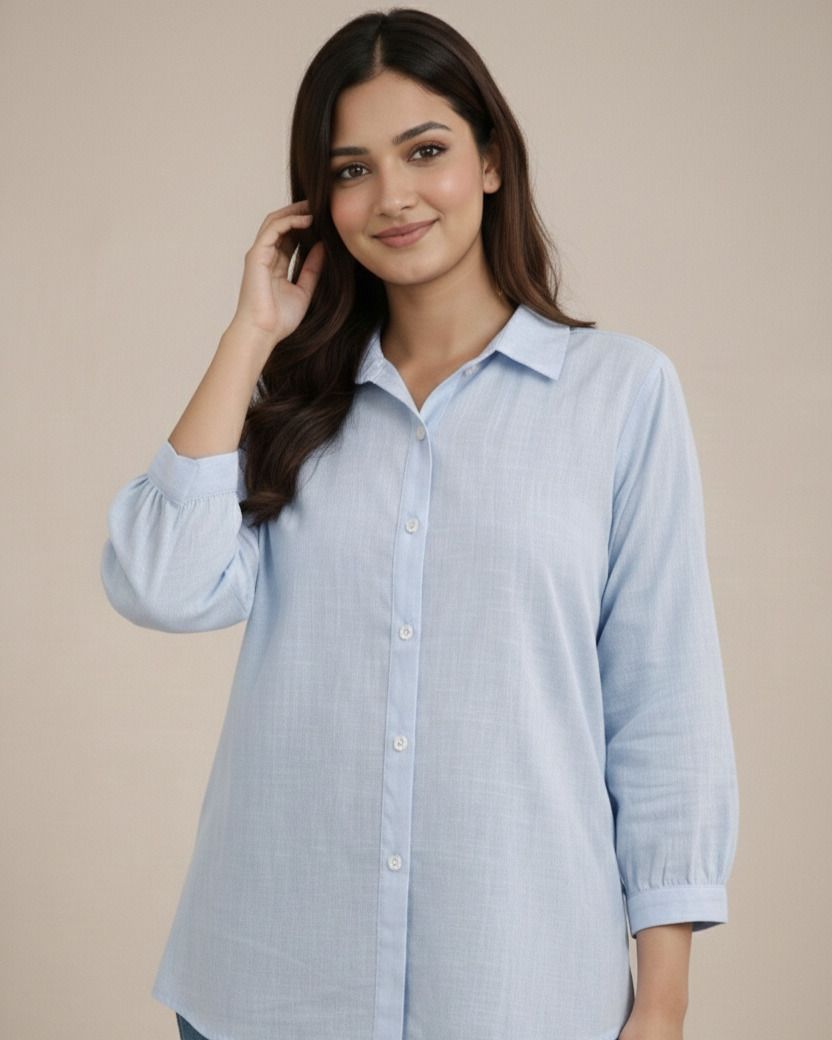 metronaut Women Regular Fit Solid Spread Collar Casual Shirt-picture-30
