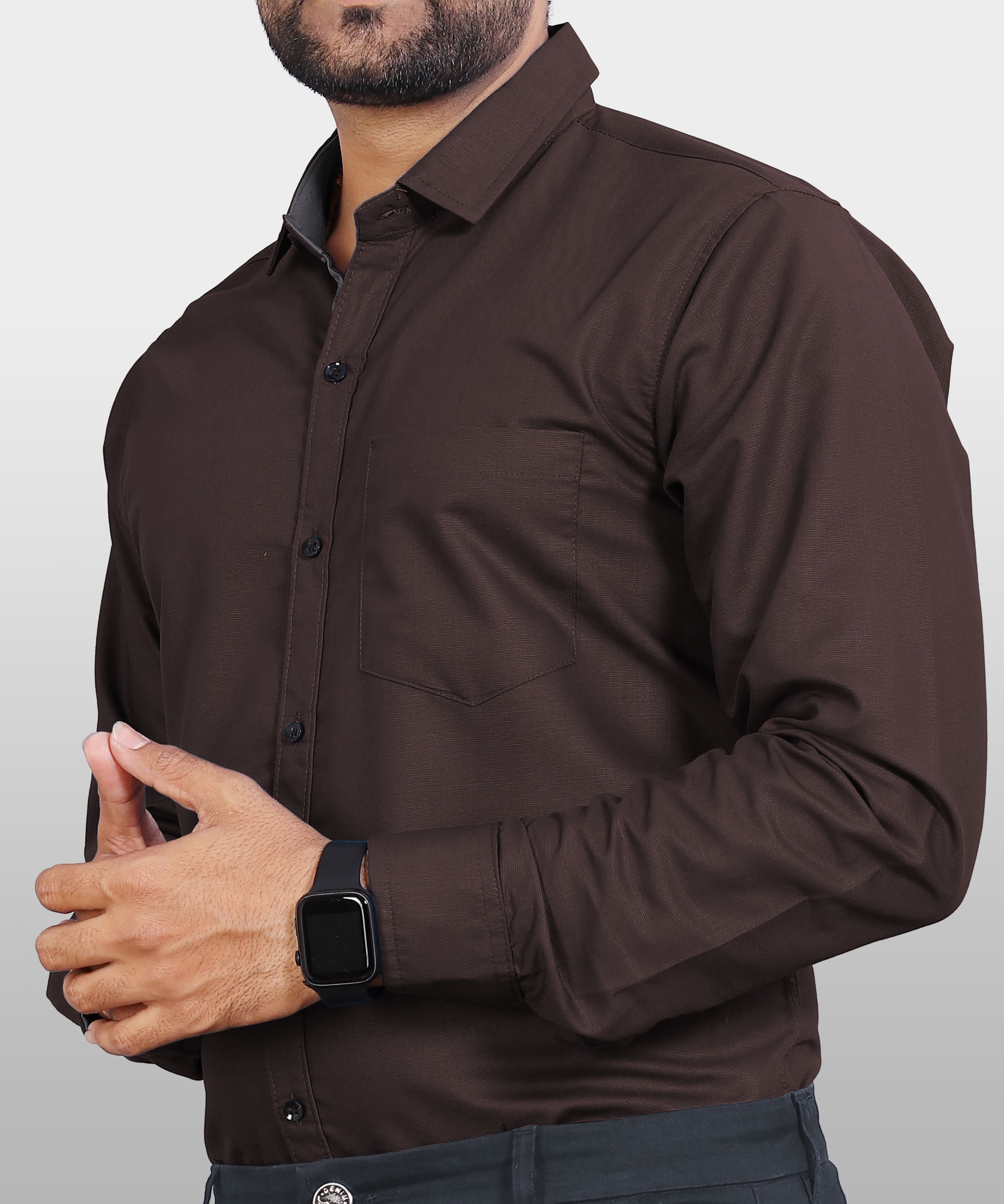 vebnor Men Regular Fit Solid Button Down Collar Formal Shirt-picture-30
