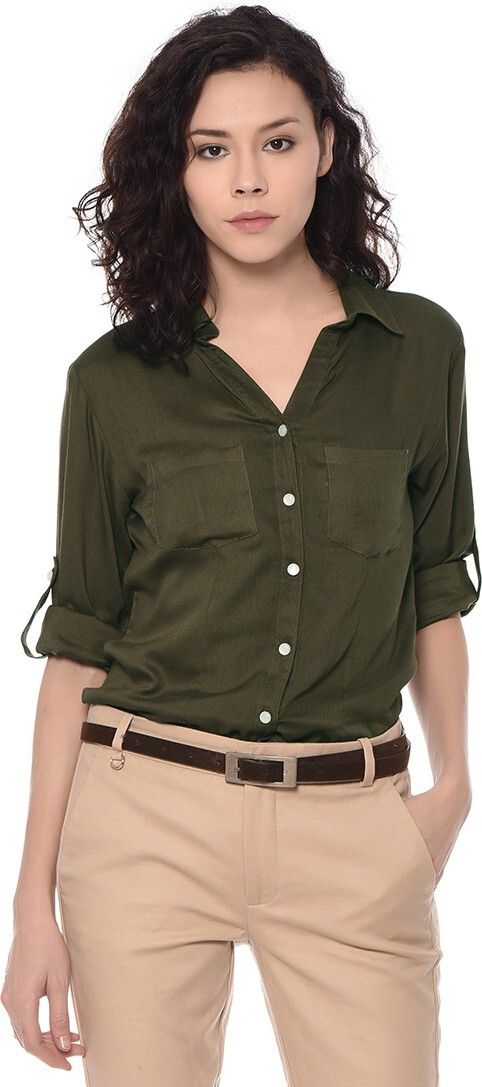 purys Women Regular Fit Solid Spread Collar Formal Shirt-picture-26