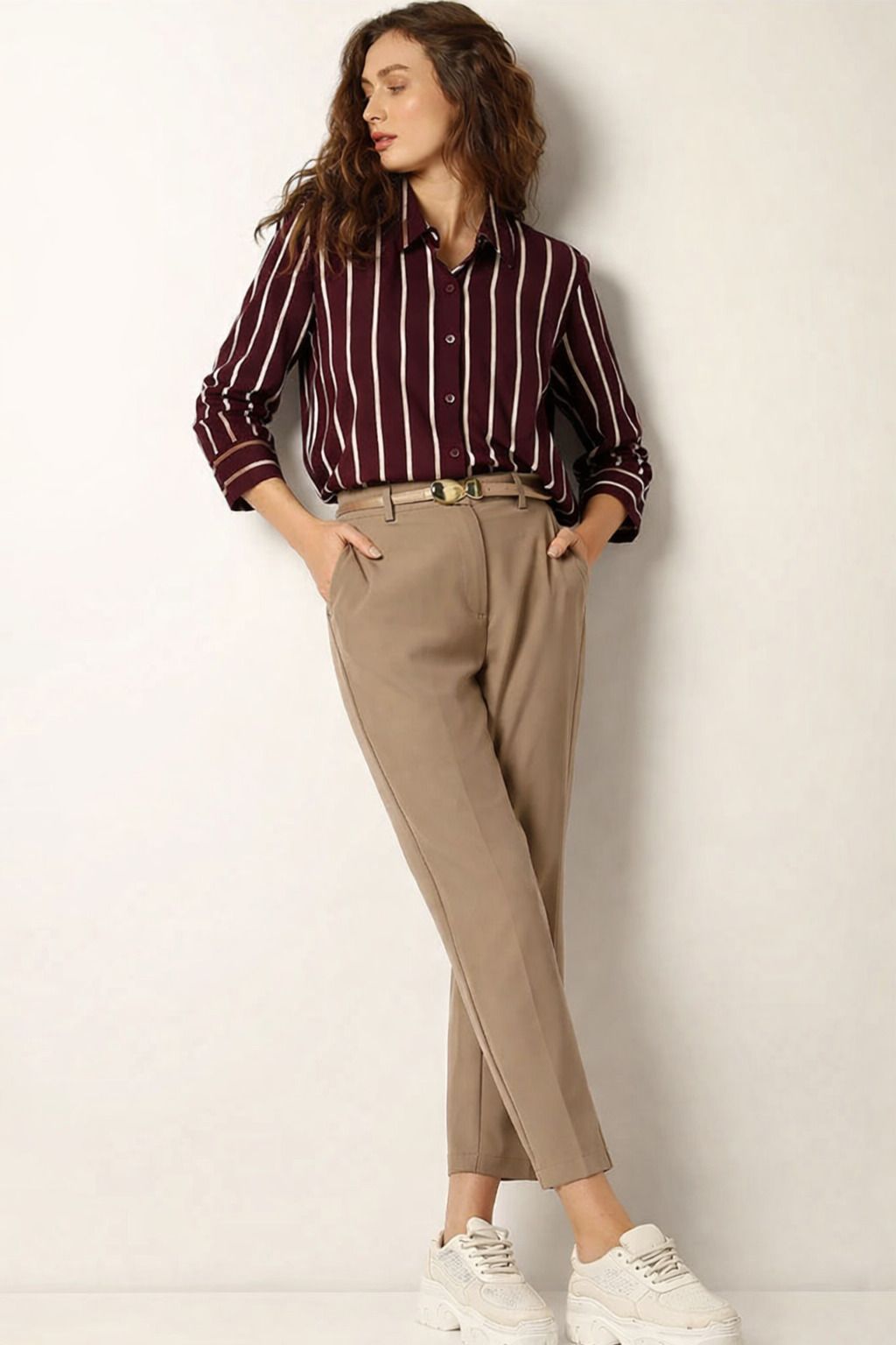 riverwear Women Regular Fit Striped Spread Collar Casual Shirt-picture-14