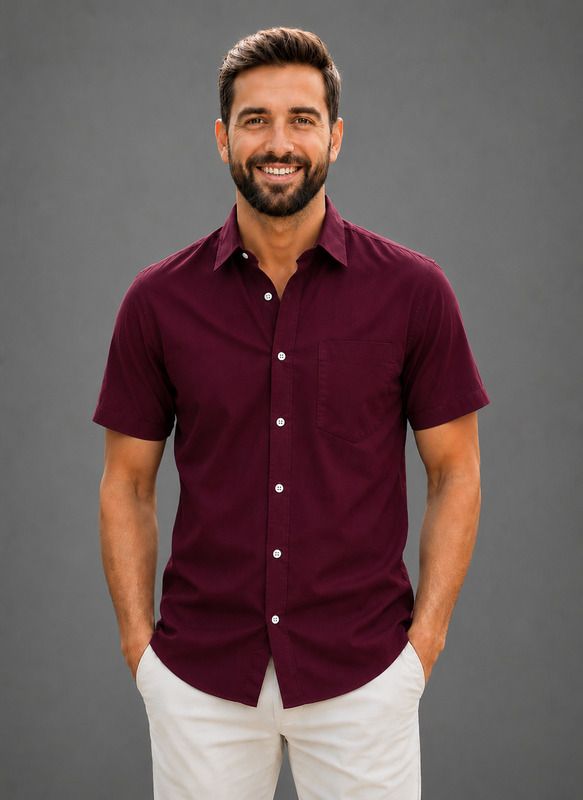 Men Regular Fit Solid Spread Collar Casual Shirt-image-34
