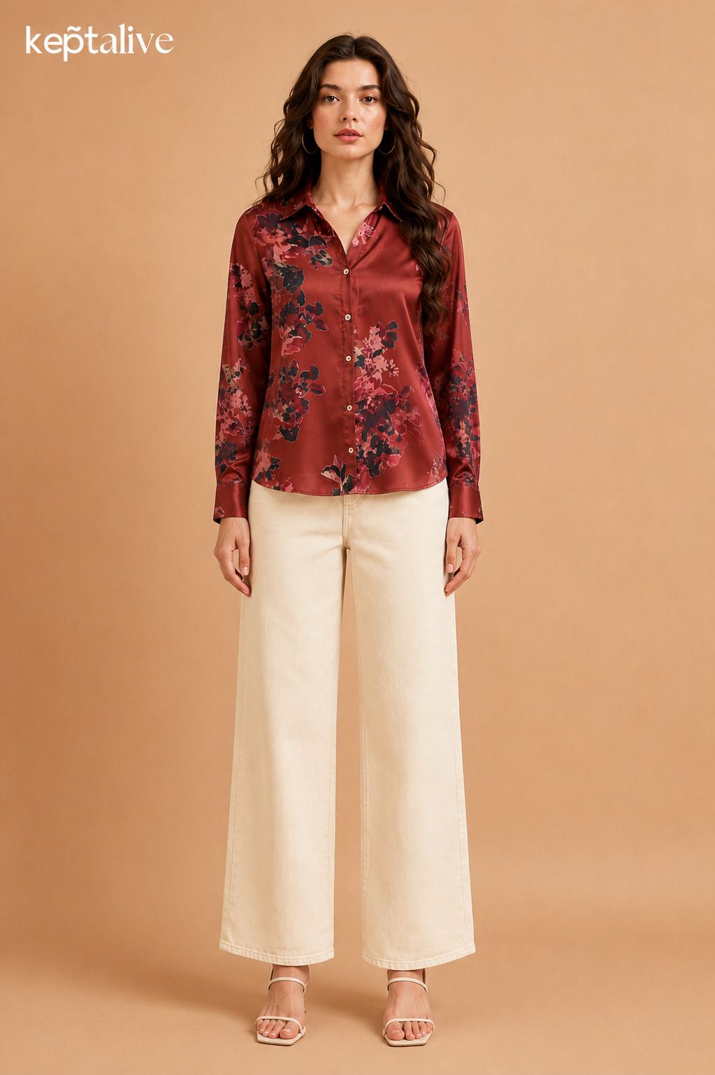 keptalive Women Regular Fit Floral Print Spread Collar Party Shirt-picture-16