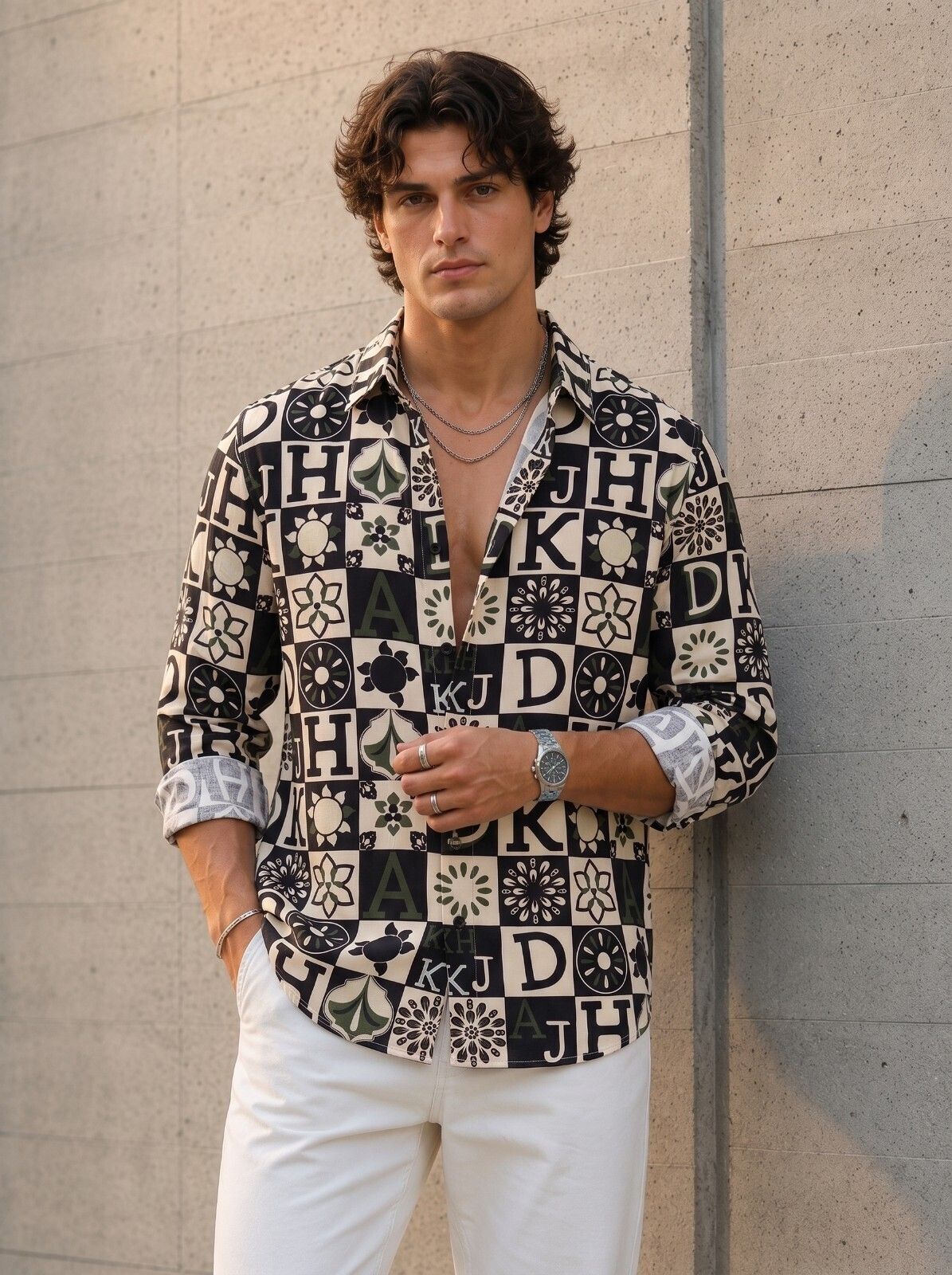 abhiracloset Men Regular Fit Printed, Animal Print Spread Collar Casual Shirt-picture-43