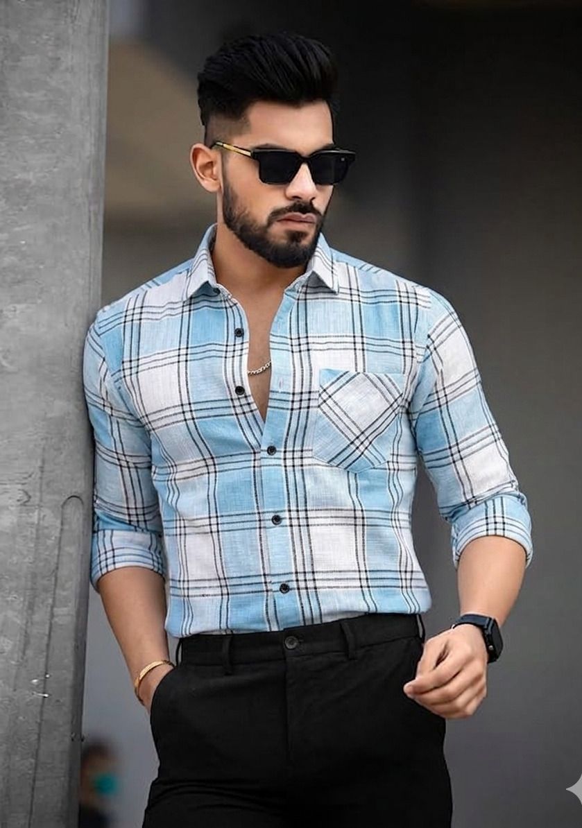 dribhav fashion Men Regular Fit Checkered Spread Collar Casual Shirt-picture-21