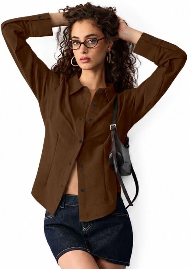 Women Comfort Fit Solid Spread Collar Casual Shirt-image-40