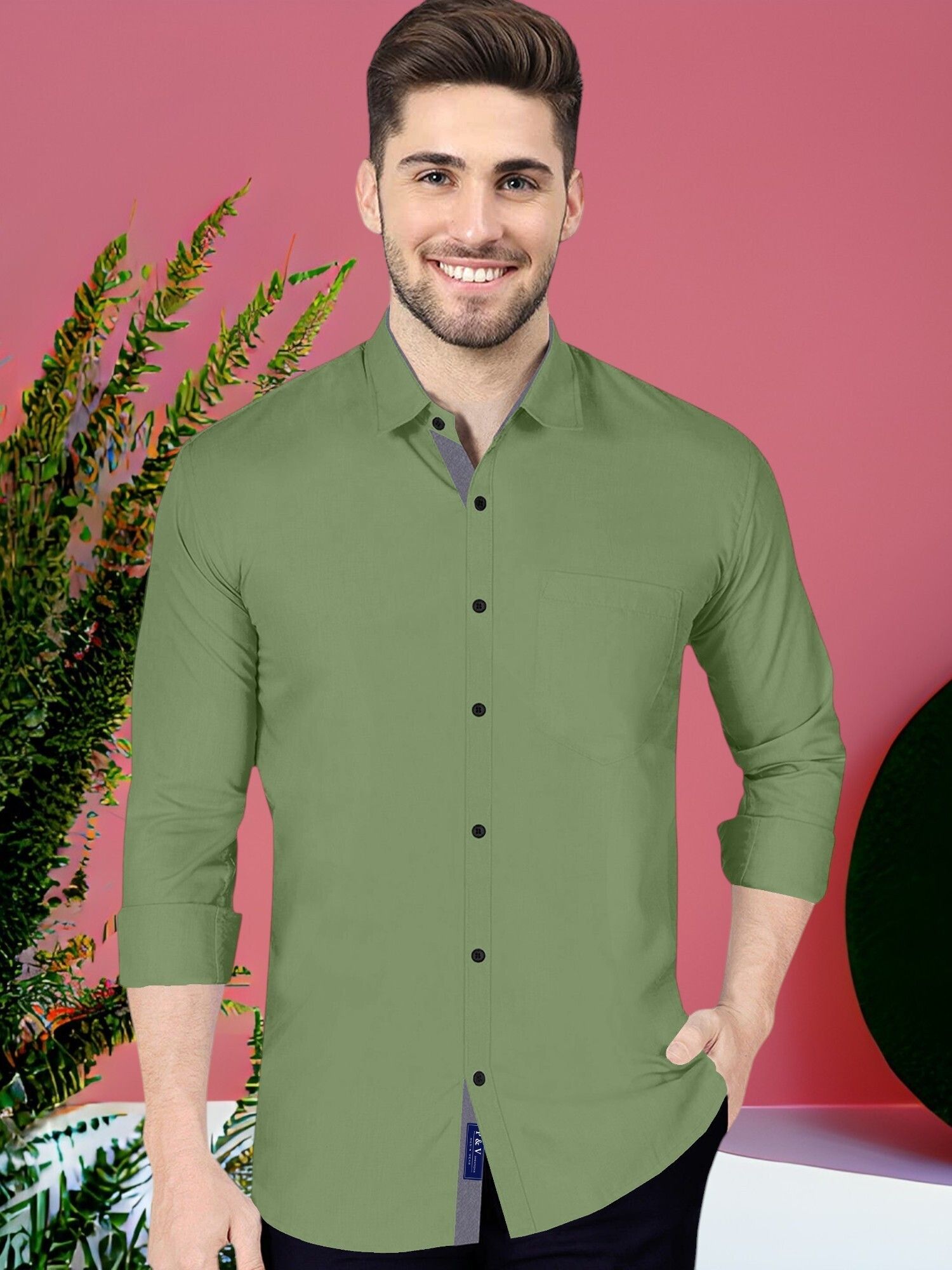 vtexx Men Regular Fit Solid Spread Collar Formal Shirt-picture-11