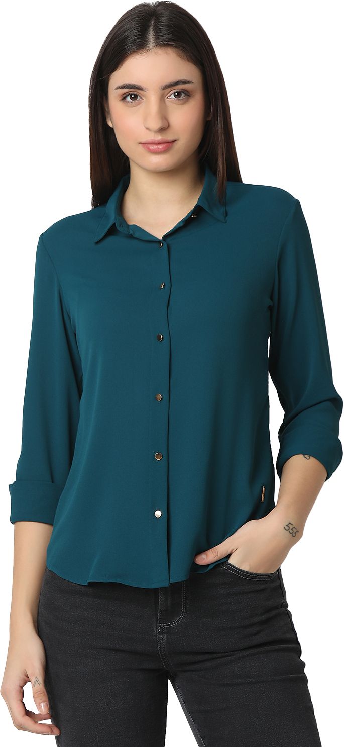 spykar Women Regular Fit Solid Casual Shirt-picture-11