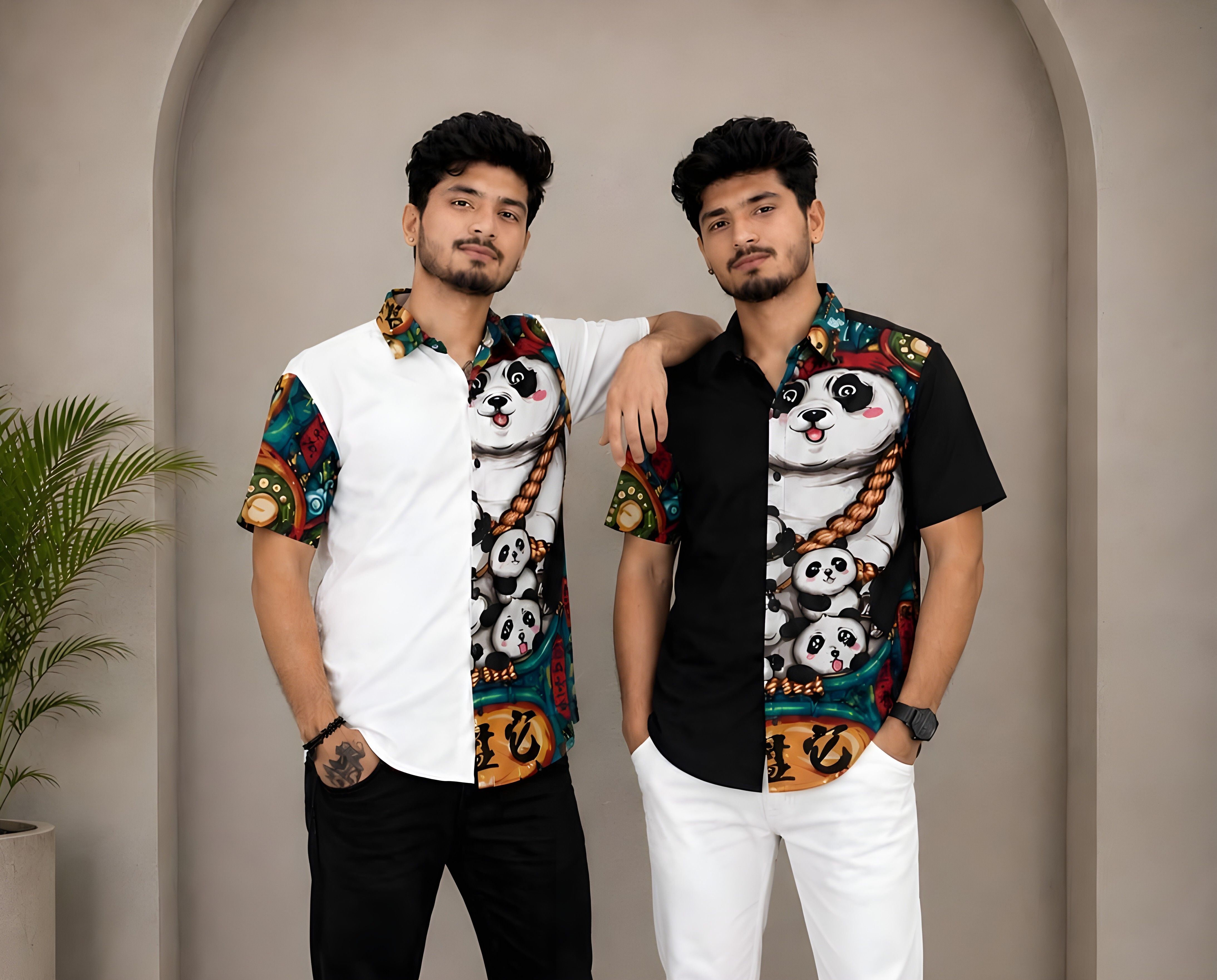 Men Regular Fit Graphic Print Spread Collar Casual Shirt-image-7