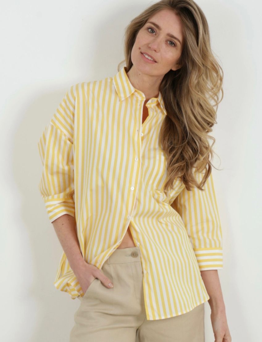 Women Oversized Fit Striped Casual Shirt