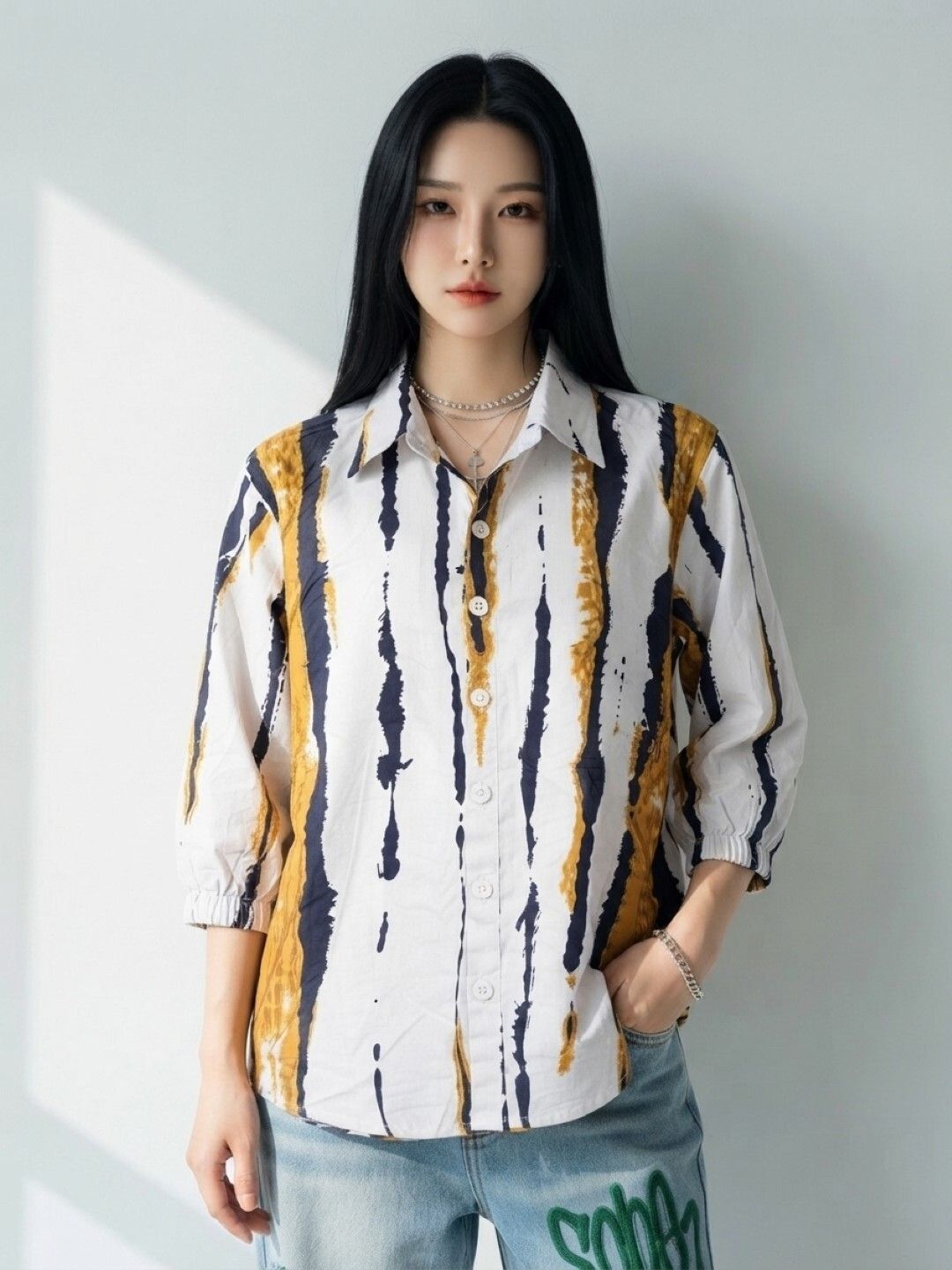 perfect productions Women Regular Fit Printed Spread Collar Formal Shirt-picture-4