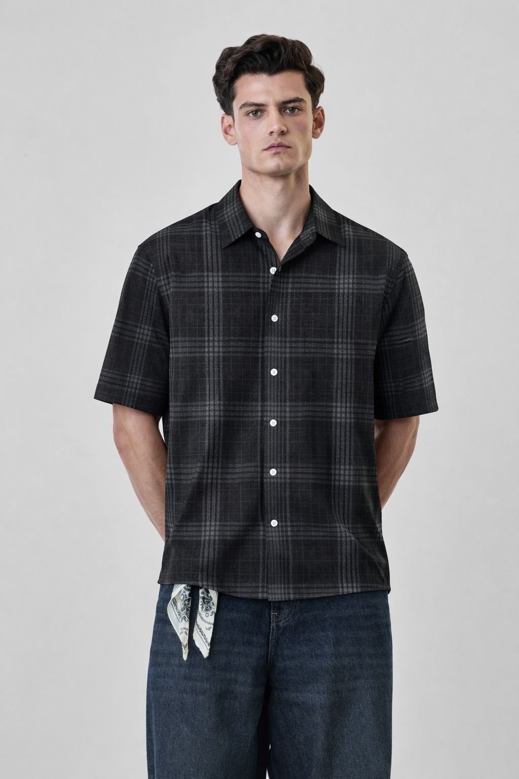 manggo Men Regular Fit Checkered Spread Collar Casual Shirt-picture-12