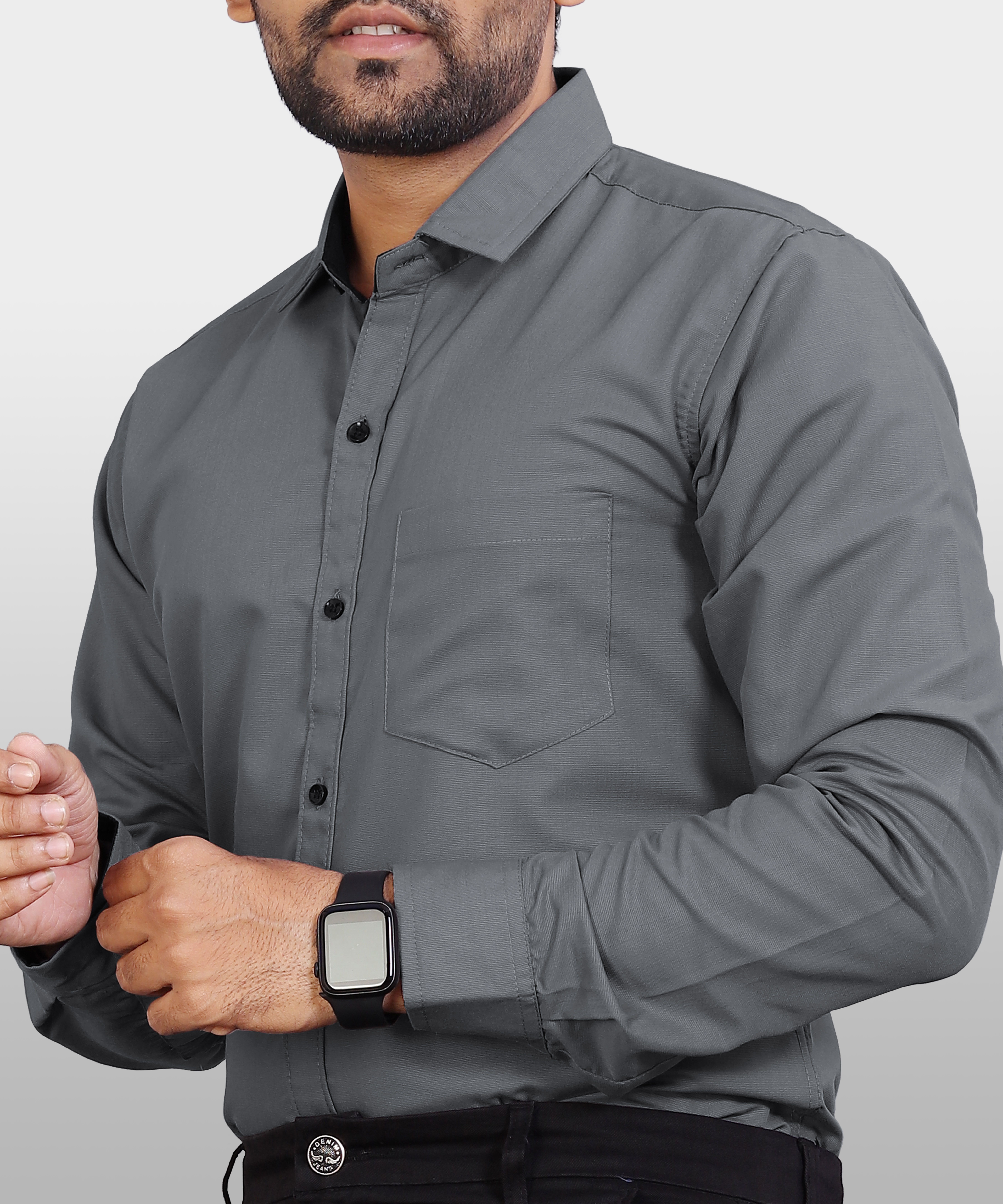metronaut Men Regular Fit Solid Spread Collar Casual Shirt-picture-20