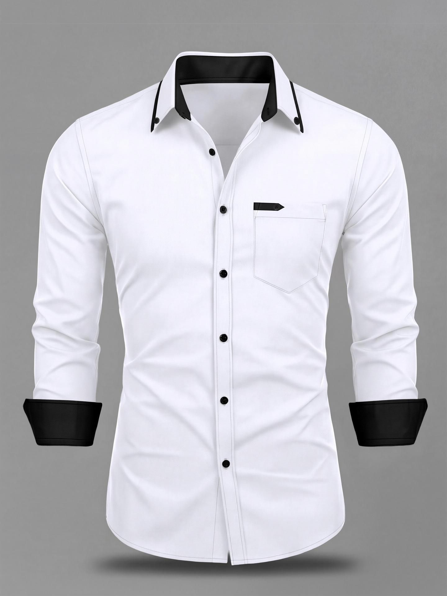 Men Regular Fit Solid Button Down Collar Casual Shirt-image-36