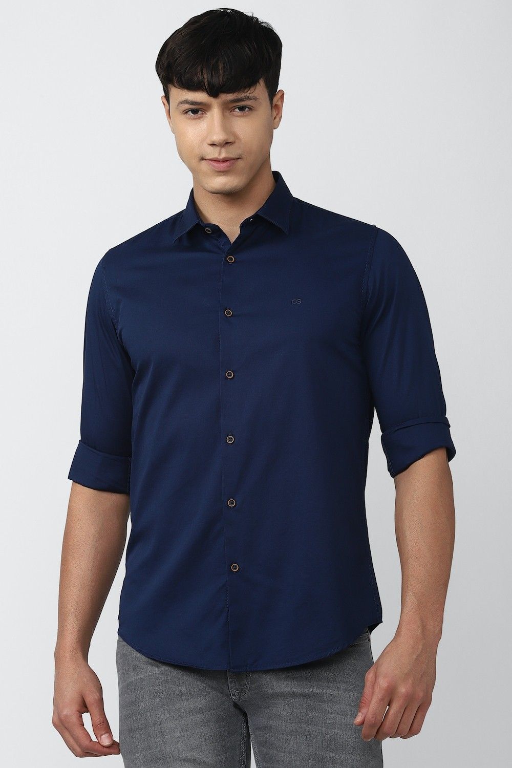 peter england Men Slim Fit Solid Spread Collar Casual Shirt-picture-26