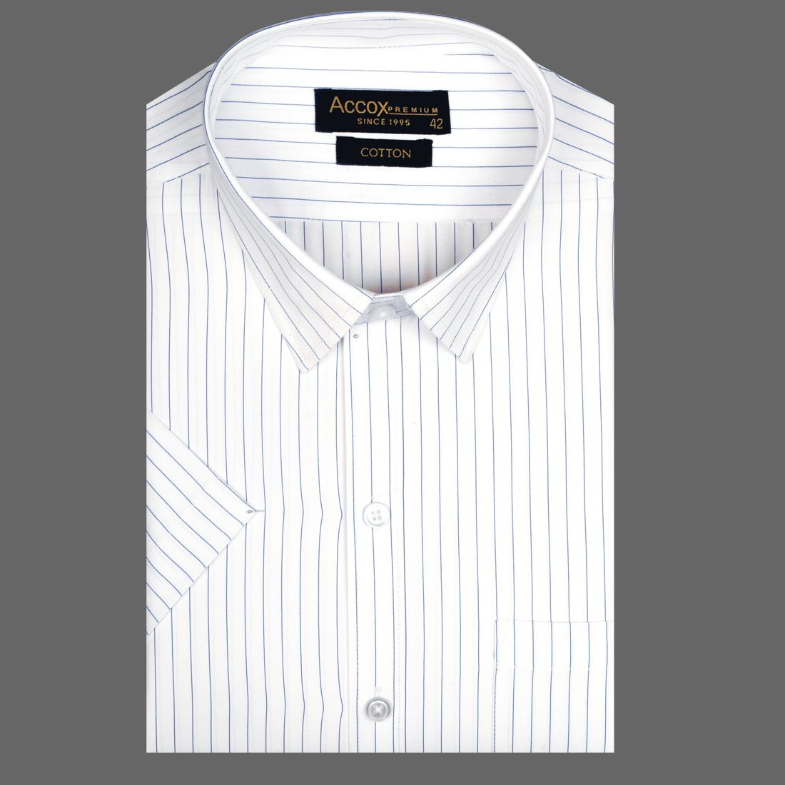 accox Men Regular Fit Striped, Checkered Spread Collar Formal Shirt-picture-11