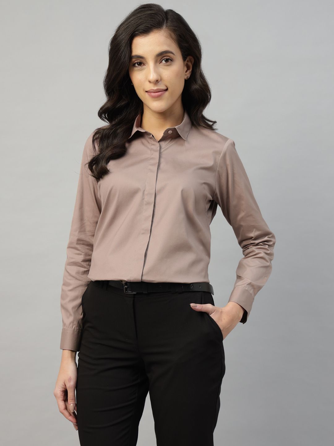 Women Regular Fit Solid Formal Shirt-image-1