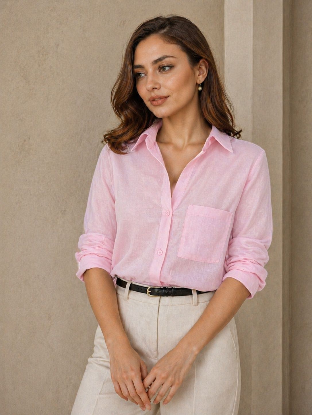 Women Boxy Fit Printed Double Collar Casual Shirt-image-7