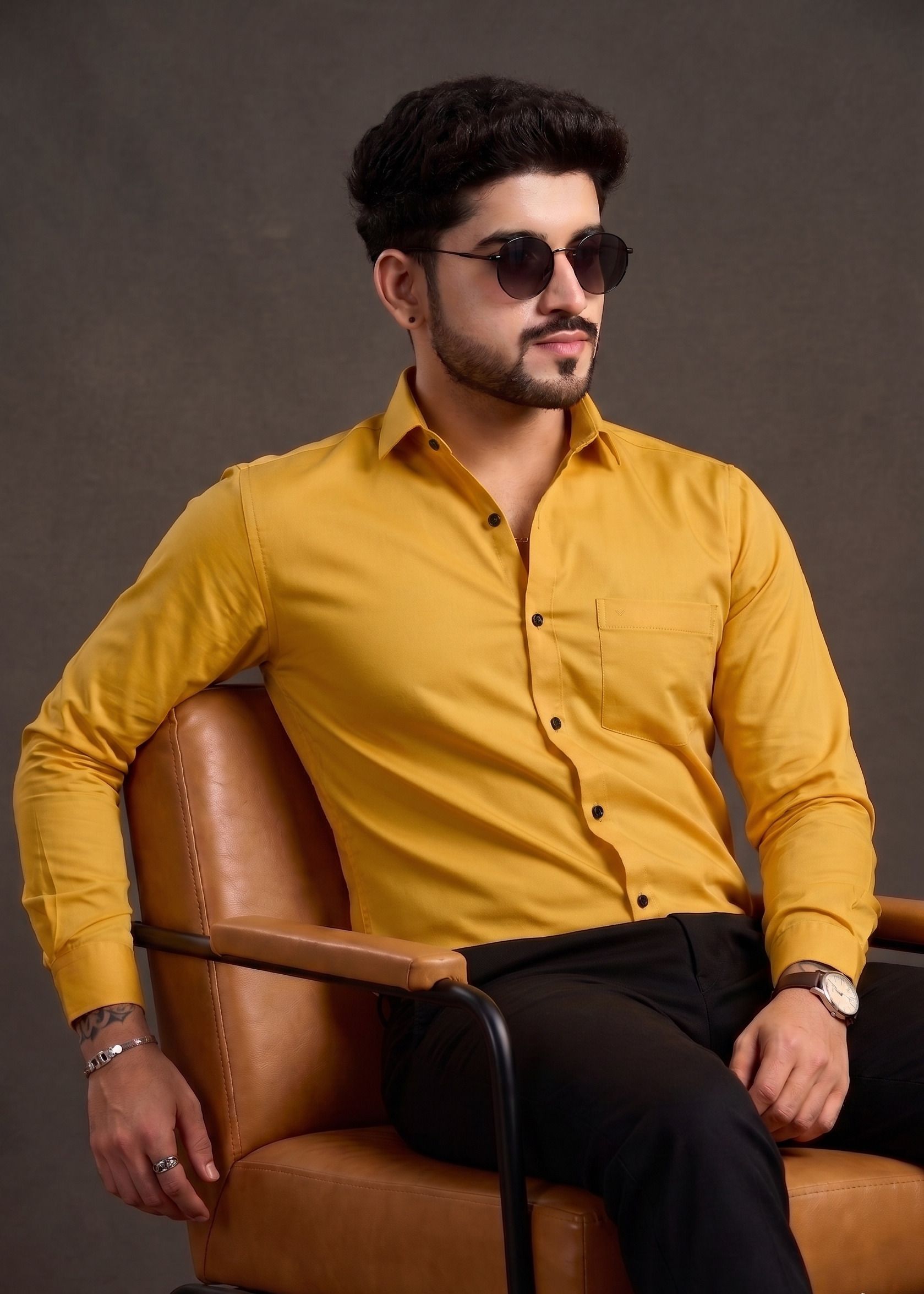 fibermill Men Slim Fit Solid Spread Collar Formal Shirt-picture-11