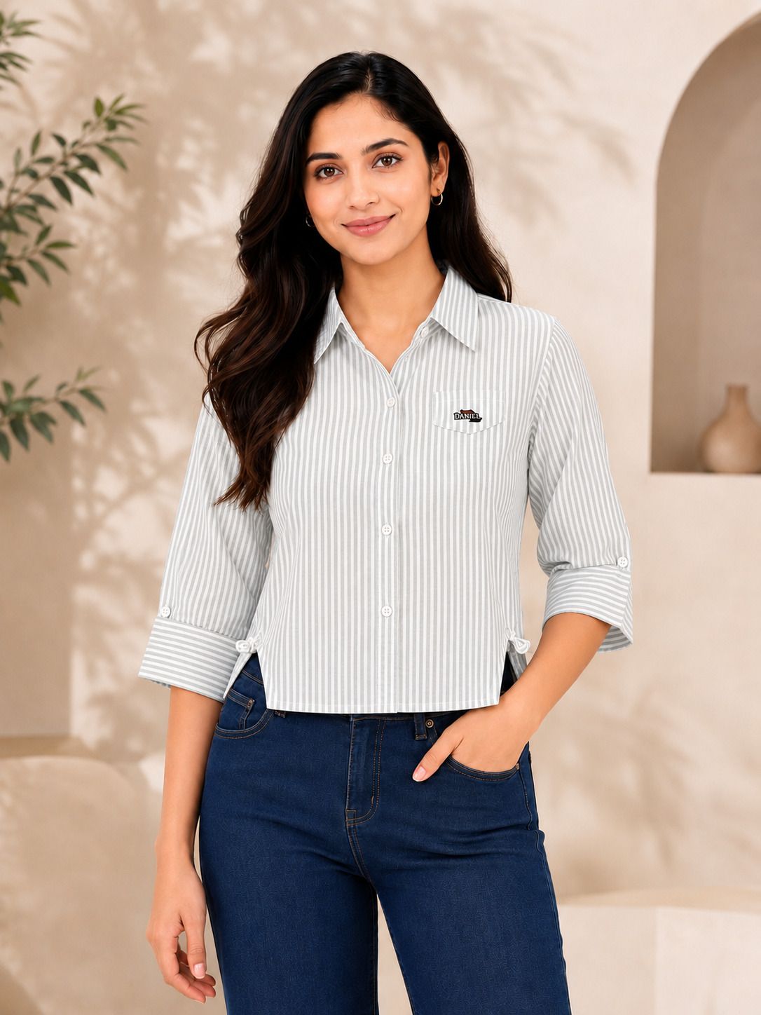 shivaura Women Regular Fit Striped Spread Collar Casual Shirt-picture-48