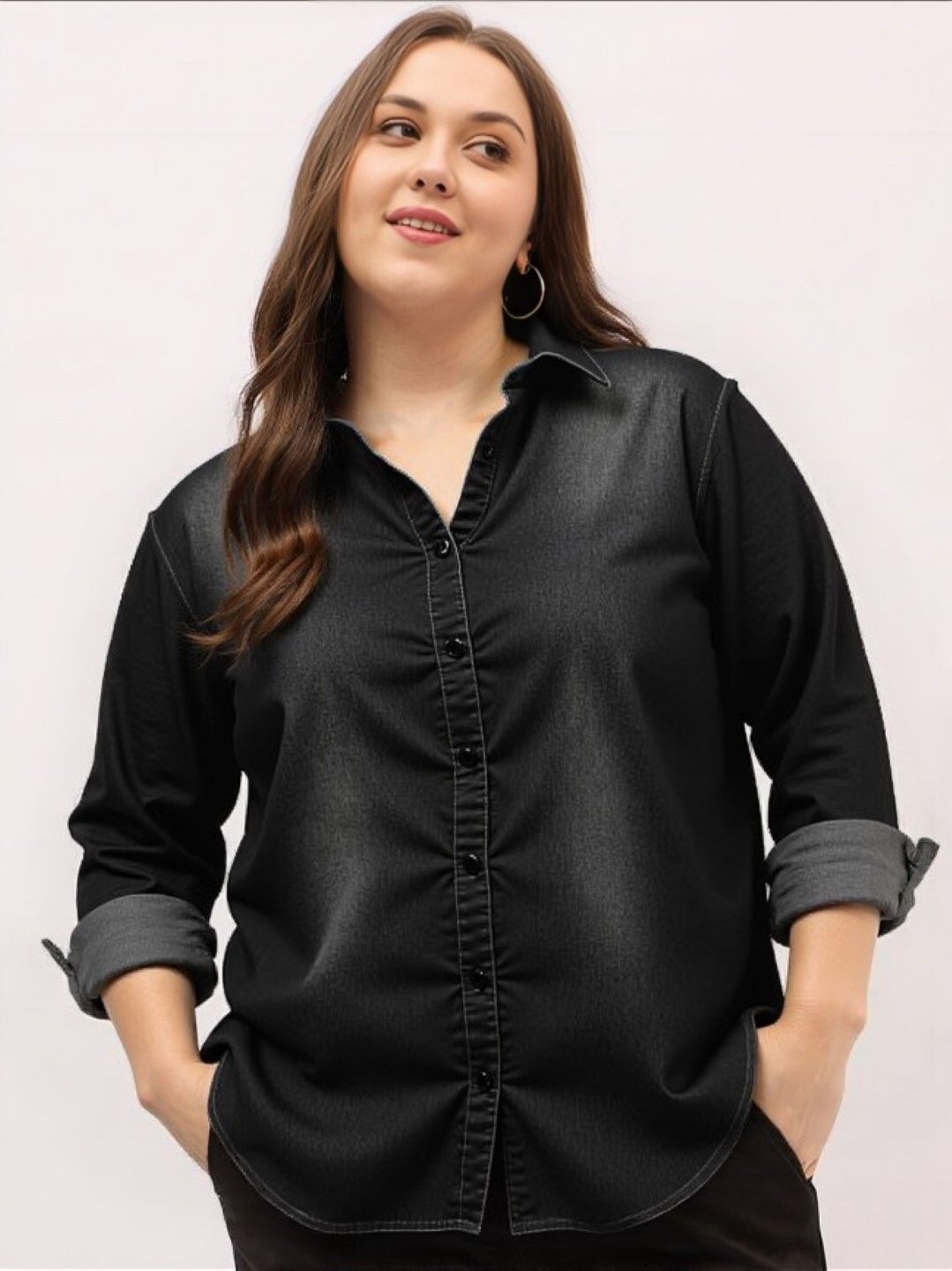 perfect productions Women Regular Fit Solid Slim Collar Casual Shirt-picture-25