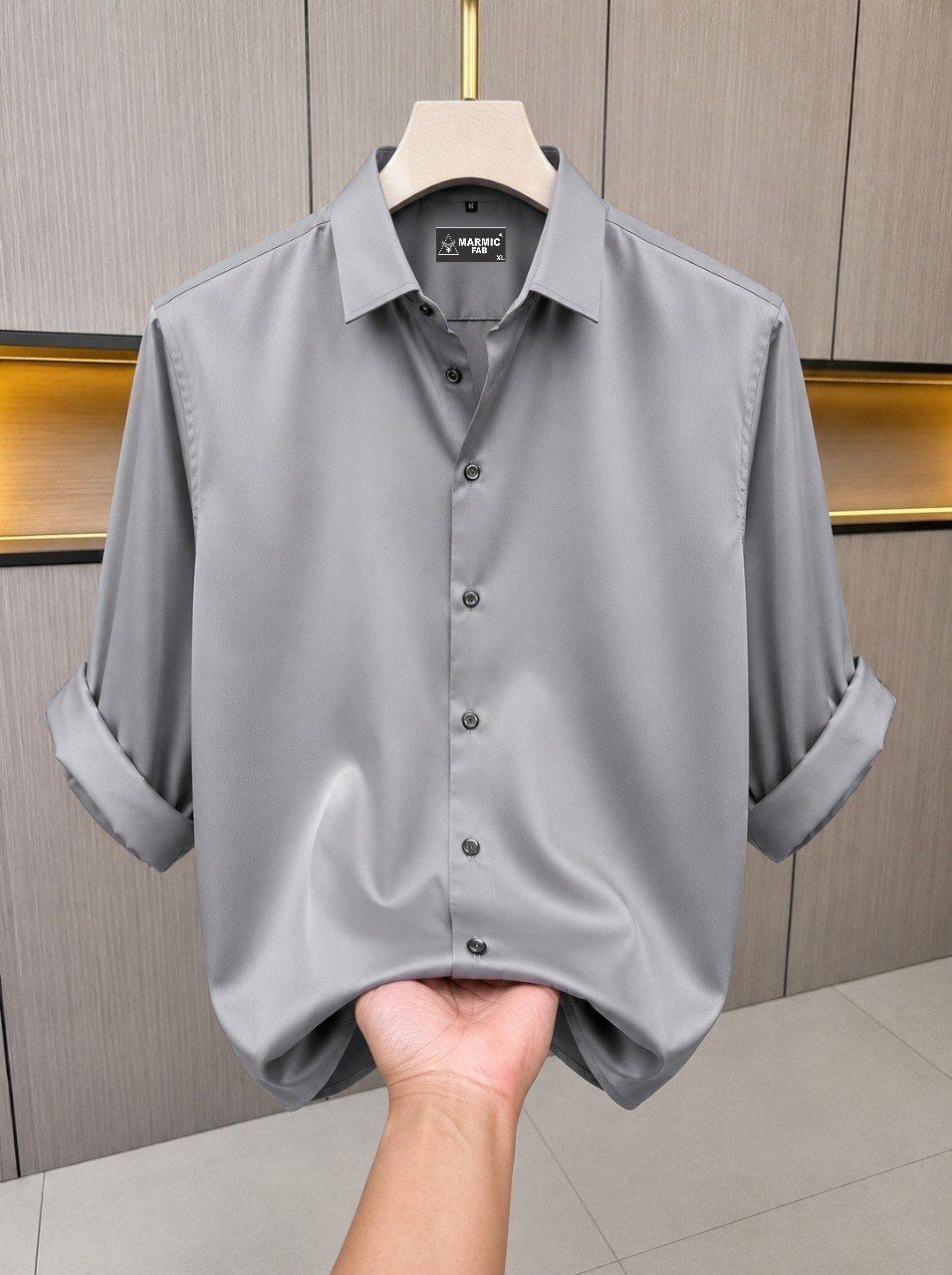 marmic fab Men Regular Fit Solid Spread Collar Casual Shirt-picture-12