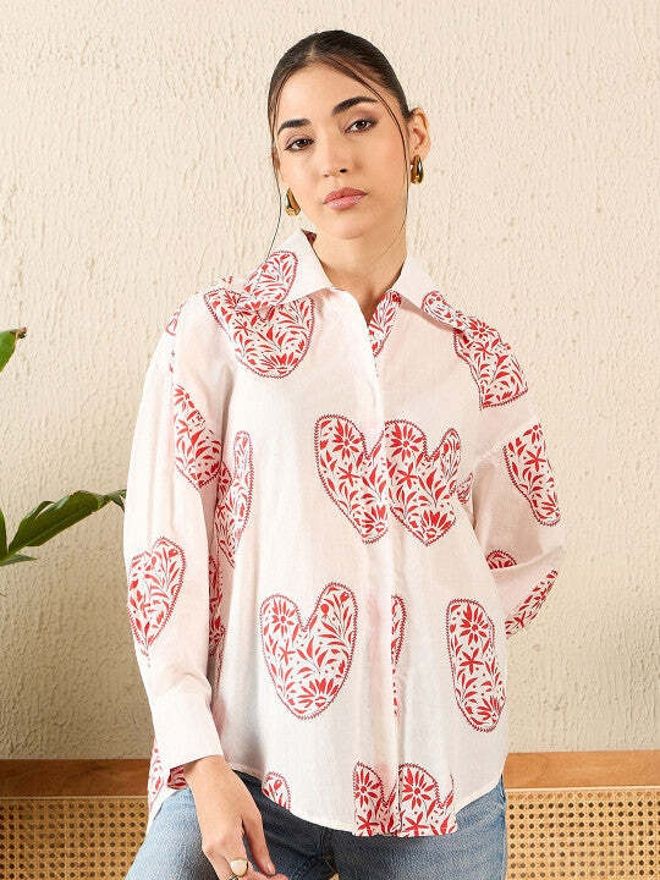 sheetal associates Women Regular Fit Printed Spread Collar Casual Shirt-picture-17